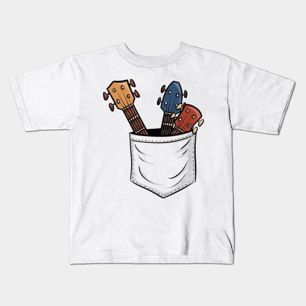 Funny Uke Collection Hawaii Ukuleles In A Pocket Kids T-Shirt by SkizzenMonster